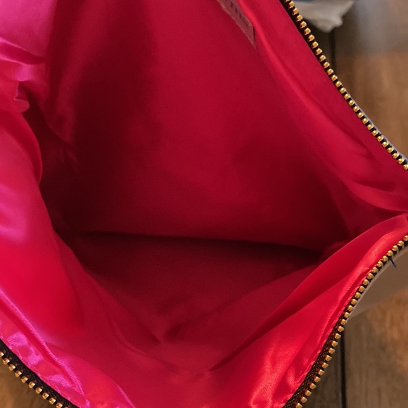 Lulu Dharma fold over clutch ~ color block blue and grayish tan - Picture 11 of 12